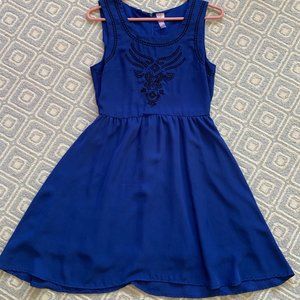 Royal blue sleeveless dress